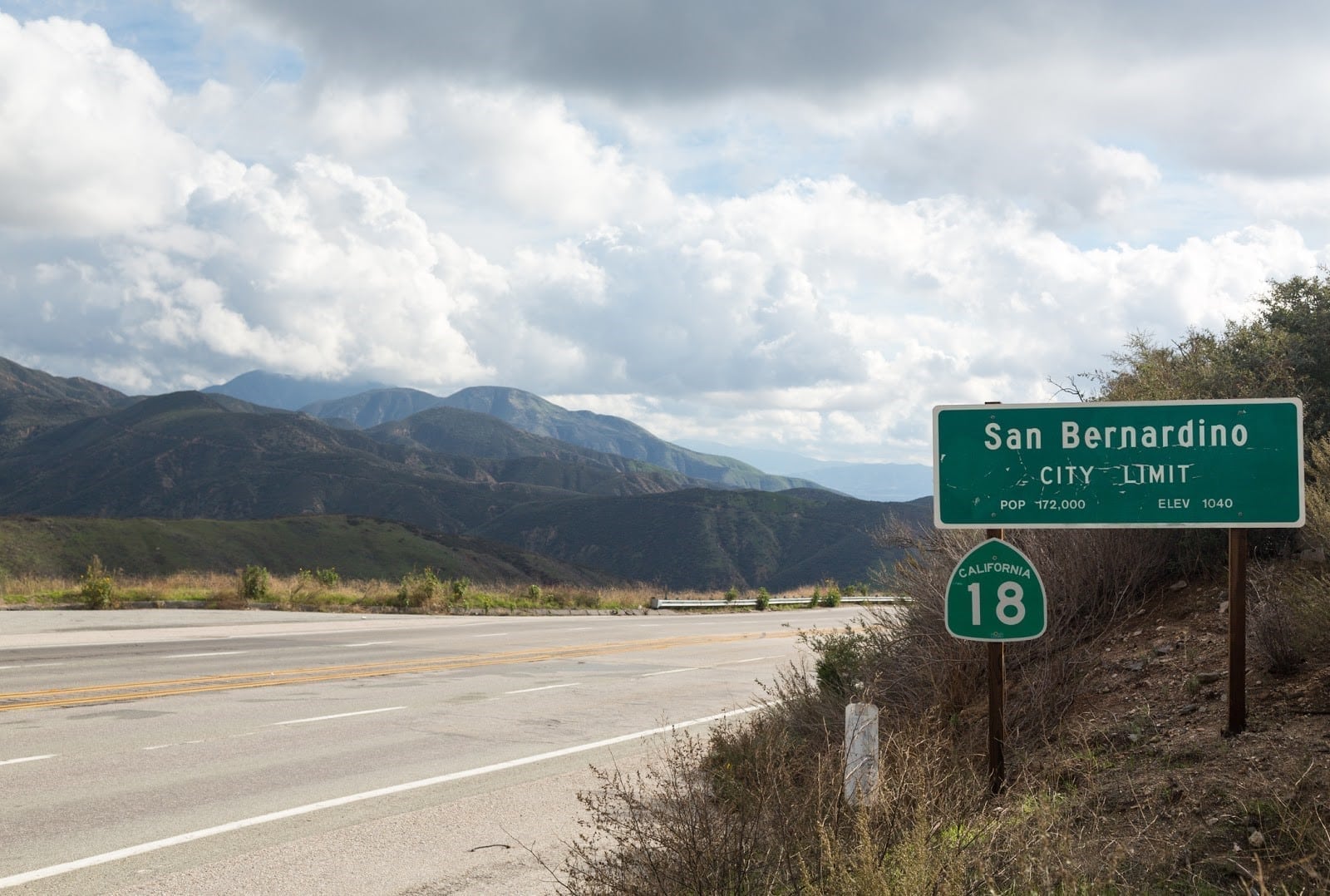 San Bernardino, California City Limit Sign